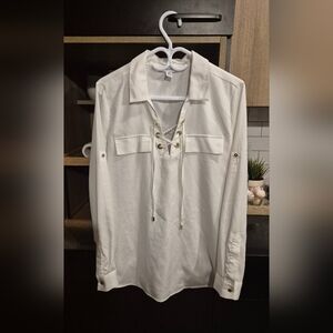 Calvin Klein Cream Satin Blouse